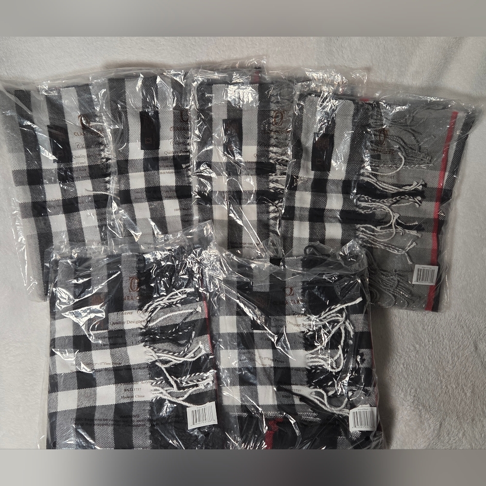 Bundle of 6 Clara Clark Plaid Scarves – NWT – Soft Cashmere Feel